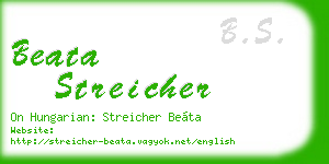beata streicher business card
