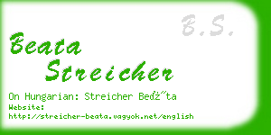 beata streicher business card